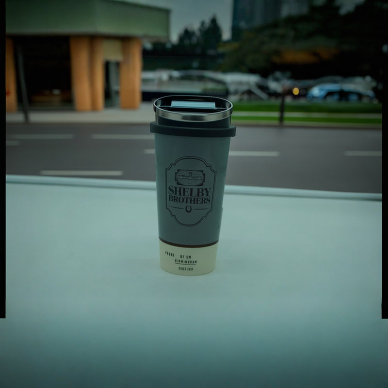 Shelby Brothers Travel Tumbler | Vintage Grey Reusable Coffee Cup