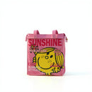 Little Miss Sunshine Plastic Tote Shopper Bag–Pink Waterproof Large PVC Shoulder Bag with Zipper