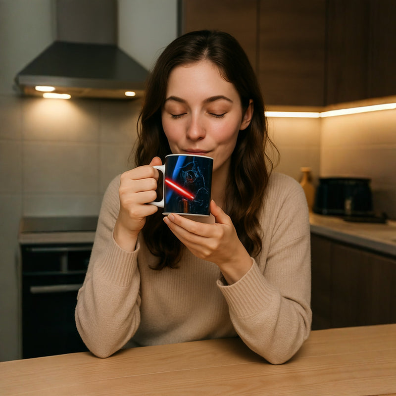Darth Vader Mug with Dual Red Lightsaber – Star Wars Ceramic Coffee Mug