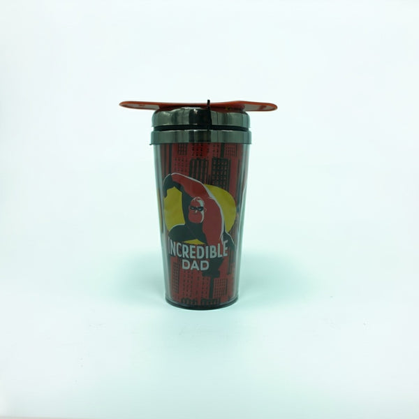 Disney Incredible Superhero Dad Travel Mug | Insulated Cup Red Black Spill & Leak proof