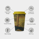 Insulated Eco Travel Tumbler | Leakproof Mug Yellow Lid | Hot Drink Keeper Reusable Cup