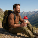 Protein Shaker Bottle | Leakproof Red Lid BPA-Free | Measurement Markings Cup