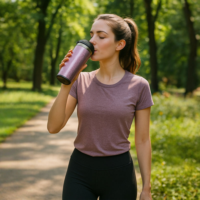 Pink Glitter Travel Mug | for Women – Stainless Steel Insulated Coffee Tumbler with Lid