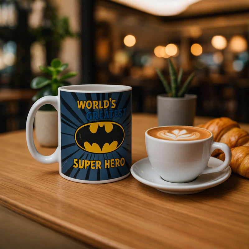 DC Comics Batman Coffee Mug –World’s Superhero 11oz Ceramic Tea Cup | Gift for Men Boys Kids | for Office & Home | Microwave & Dishwasher Safe