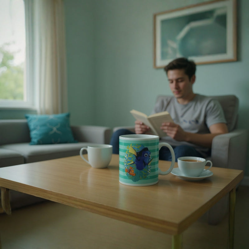 Disney Finding Nemo and Dory Ceramic Mug | for Kids –Coffee Tea Milk Cup with Handles – Ocean Theme