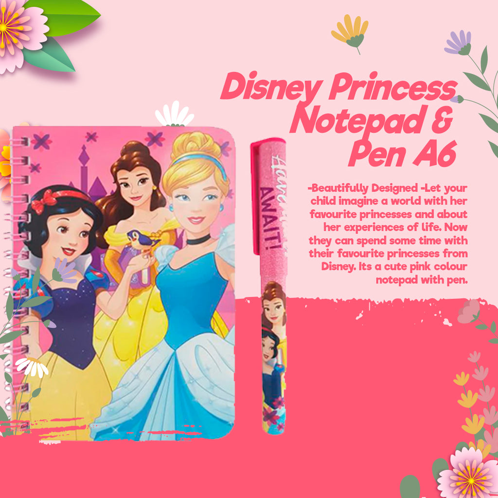 Princess Note Pad Disney Princess Notepad & Pen A6