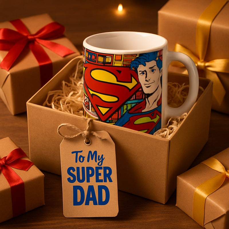 Superman Dad Cup-Heroic Coffee Mug | Super Dad Ceramic Cup from Son or Daughter