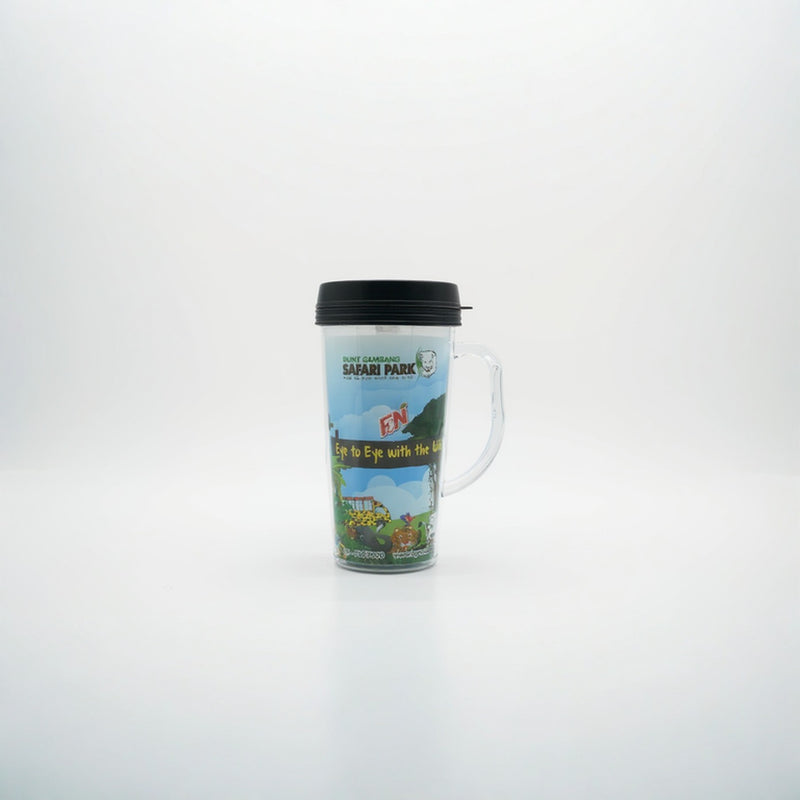 Insulated Plastic Travel Mug with Lid & Handle – Durable Spill & Leak-Proof Tumbler