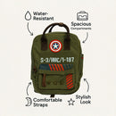 Marvel Captain America Vintage Military Army Zip-Top Canvas Backpack