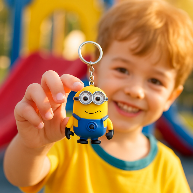 Cute Minion Character Keychain – Durable PVC Figure Key Ring for Bags, Keys &amp; Gifts