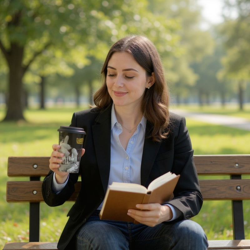 Marvel Black Travel Mug Hero Cup | Leakproof City Print | Gift Men Coffee Tumbler