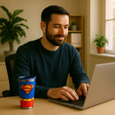 DC Superman Stainless Steel Tumbler–Hero Coffee Travel Mug with Logo & Suit Design – Insulated Reusable Cup for Hot & Cold Drinks – Gift for Men, Dads or Teens