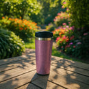 Pink Glitter Travel Mug | for Women – Stainless Steel Insulated Coffee Tumbler with Lid