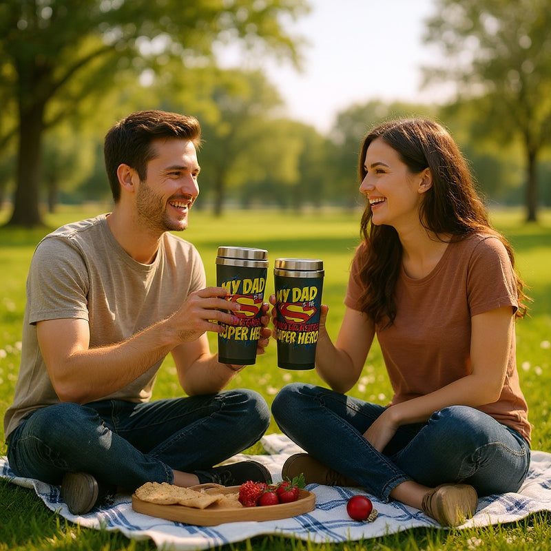 DC Comic Superman Dad Travel Mug – Double-Wall Insulation Hero Gift