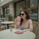 Cute Pink Lips Stanley Tumbler – Leakproof Reusable Cup for Cold & Hot Drinks