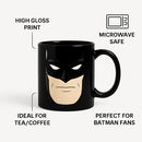 DC Batman Ceramic Coffee Mug | Black Gloss Microwave Safe Tea Cup Gift
