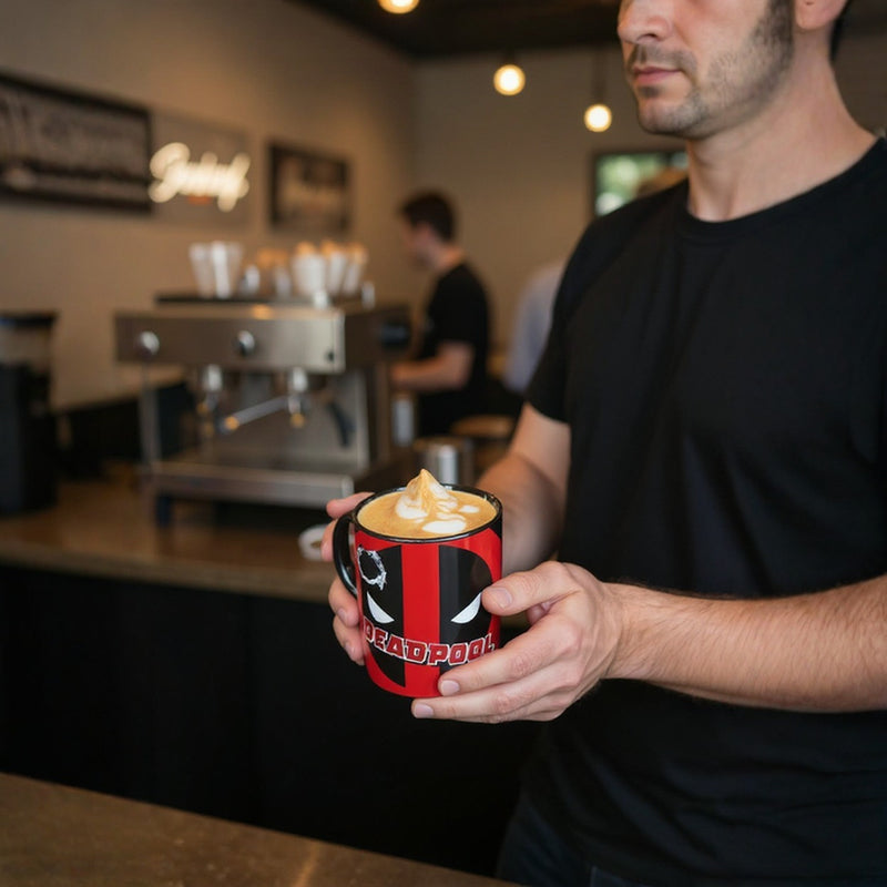 Marvel Deadpool Red Coffee Mug –for Hot & Cold Drinks –  Superhero Gift for Men Women