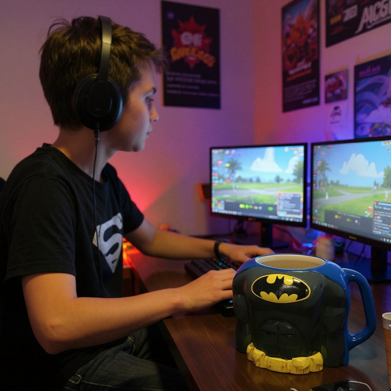 DC Comics 3D Batman Muscle Mug – 20oz Ceramic Drinkware Cup-Birthday Gift