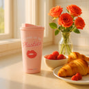 Cute Pink Lips Stanley Tumbler – Leakproof Reusable Cup for Cold & Hot Drinks