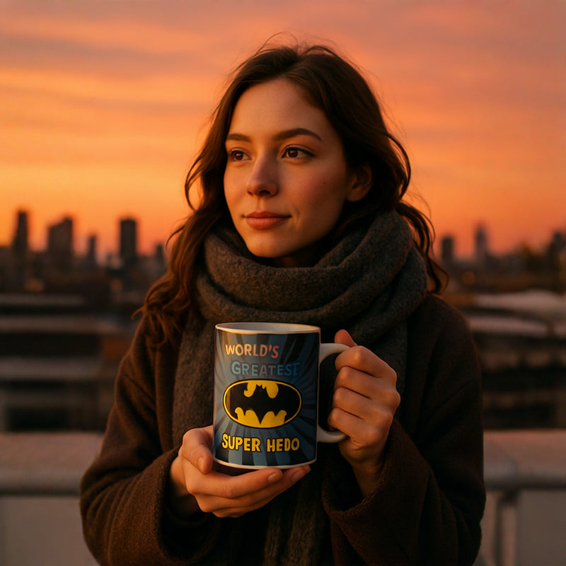 DC Comics Batman Coffee Mug –World’s Superhero 11oz Ceramic Tea Cup | Gift for Men Boys Kids | for Office & Home | Microwave & Dishwasher Safe