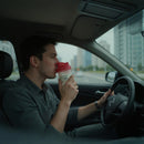 Protein Shaker Bottle | Leakproof Red Lid BPA-Free | Measurement Markings Cup