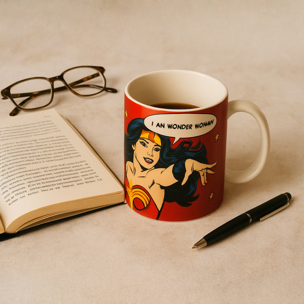 DC Wonder Woman Parody Coffee Cup “I Am Nomder Wahman Comic Mug”-Microwave