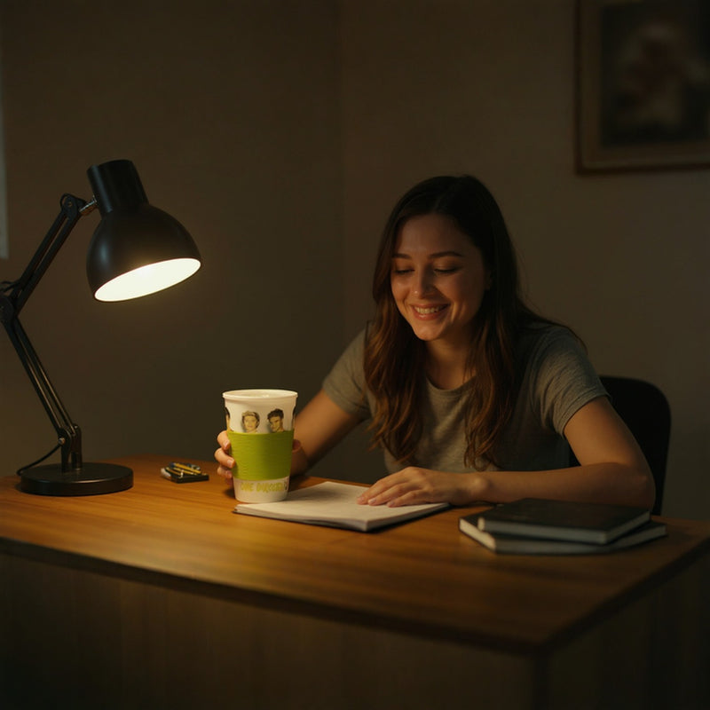 One Direction Travel Cup with Band Member Print – BPA-Free Plastic Tumbler with Lime Grip Band