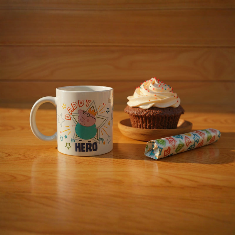 Peppa Pig Daddy “My Hero” Ceramic Mug – Cute Coffee Cup for Dad – Official Kids Gift for Father’s Day Birthday or Christmas –to Dad from Daughter or Son