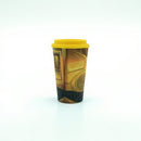 Insulated Eco Travel Tumbler | Leakproof Mug Yellow Lid | Hot Drink Keeper Reusable Cup