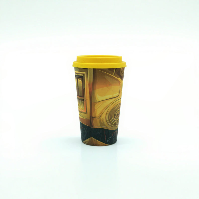 Insulated Eco Travel Tumbler | Leakproof Mug Yellow Lid | Hot Drink Keeper Reusable Cup