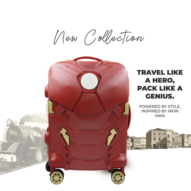 Iron Man Cabin Case Carry On Luggage with LED Light| Cabin Approved Bag.