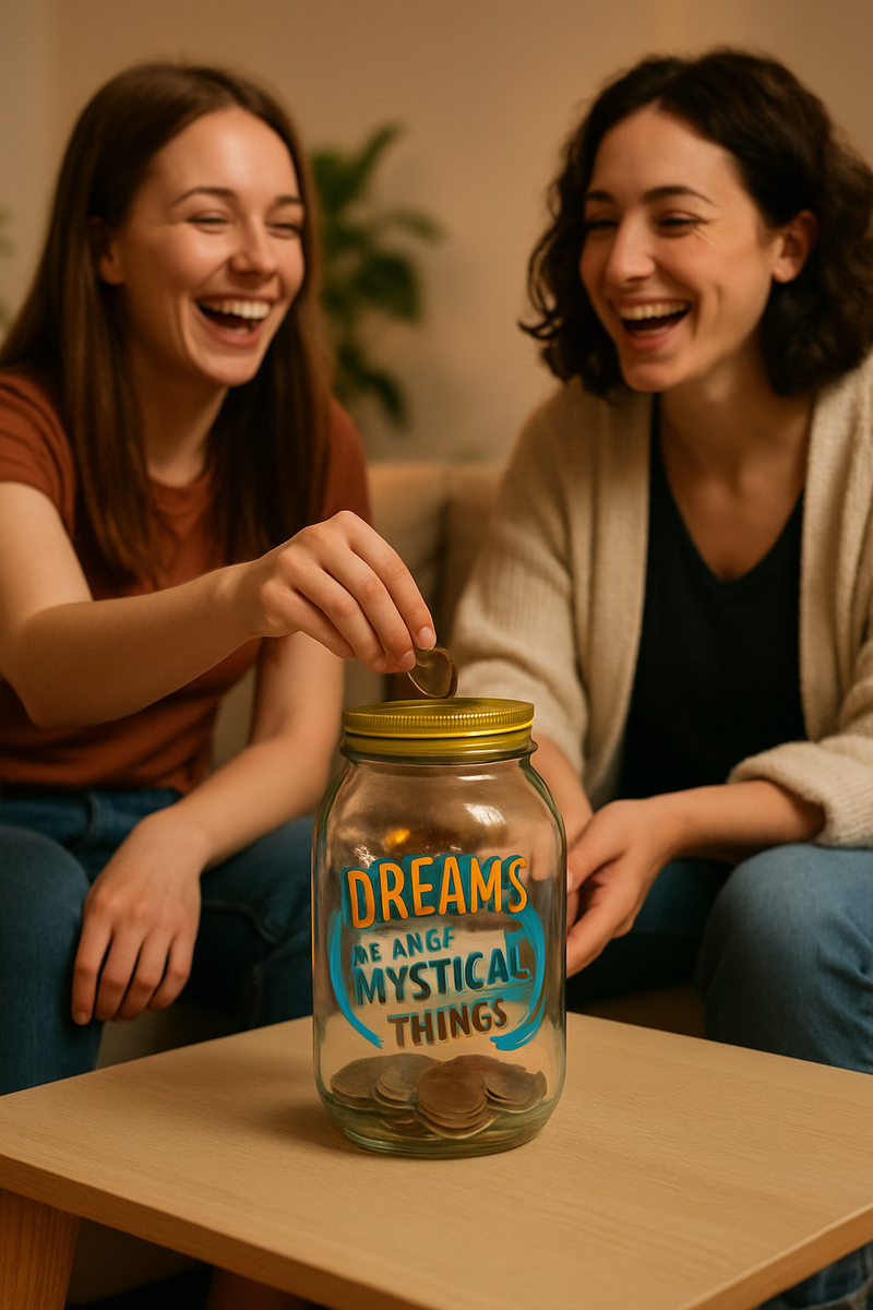 BFG Dreams &  Mystical Things Glass Jar with Gold Lid – Large Decorative Storage