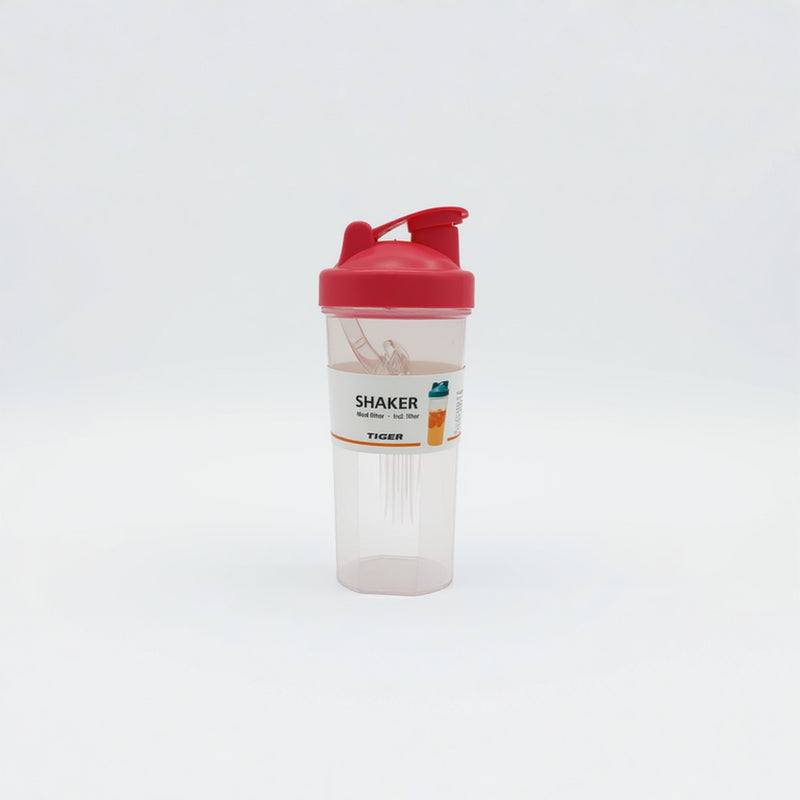Protein Shaker Bottle | Leakproof Red Lid BPA-Free | Measurement Markings Cup