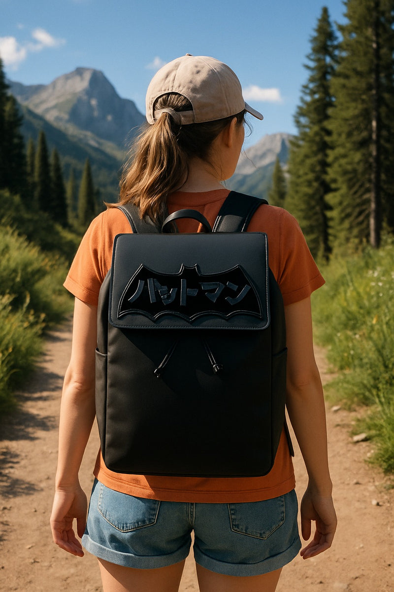 Batman Comic Fashion Backpack–School Rucksack with Drawstring Magnetic Flap Closure-Padded