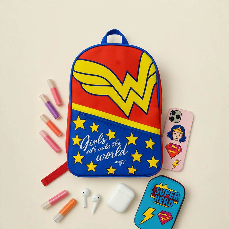 Stylish Girls’ School Backpack , Wonder Woman Design