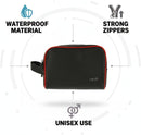 FILA Hanging Wash Bag Black – Water-Resistant Travel Toiletry Gym Organizer for Men & Women