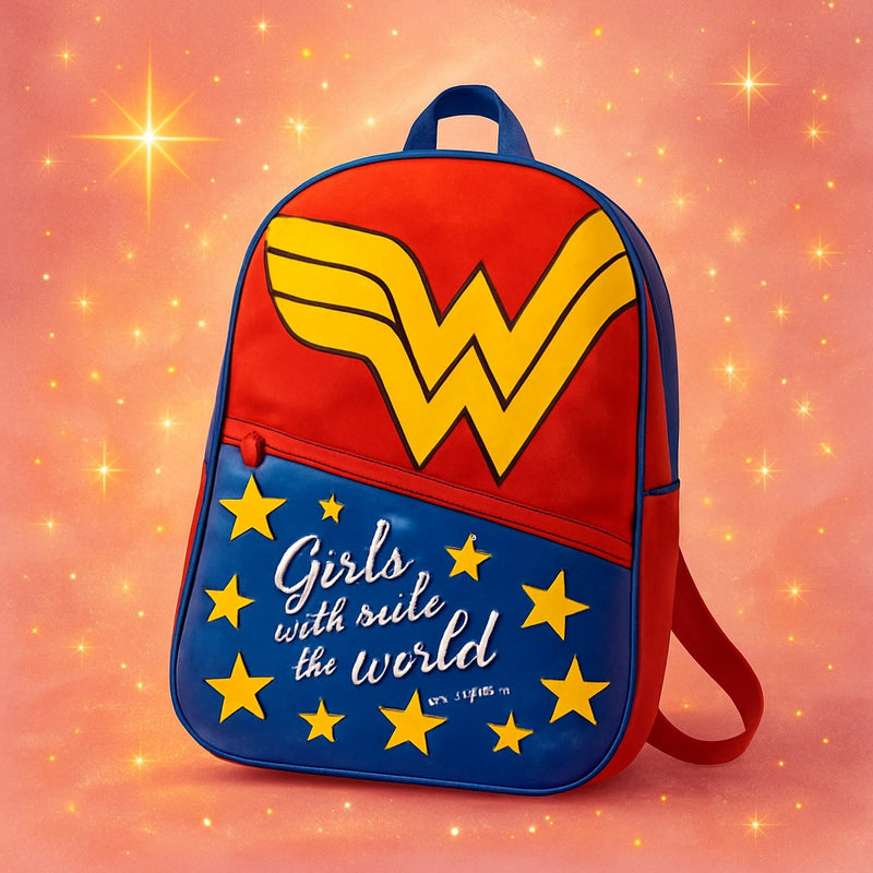 Stylish Girls’ School Backpack , Wonder Woman Design