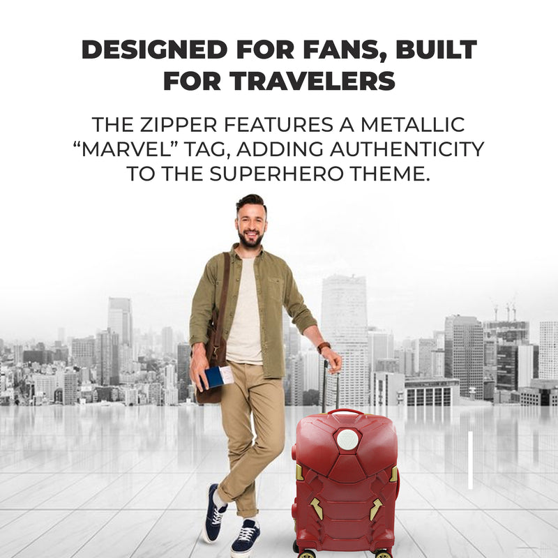 Iron Man Cabin Case Carry On Luggage with LED Light| Cabin Approved Bag.