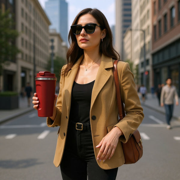 Matte Maroon Insulated Travel Tumbler – Leakproof Stainless Steel Coffee Mug