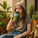 Insulated Plastic Travel Mug with Lid & Handle – Durable Spill & Leak-Proof Tumbler