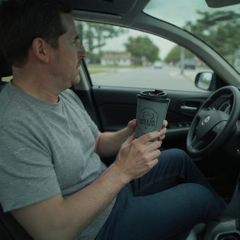 Shelby Brothers Travel Tumbler | Vintage Grey Reusable Coffee Cup