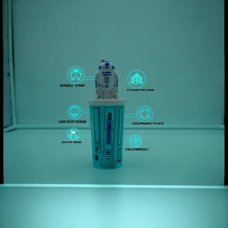 Star Wars R2-D2 Droid Robot Cup Tumbler with Straw & Lid