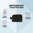 FILA Hanging Wash Bag Black – Water-Resistant Travel Toiletry Gym Organizer for Men & Women