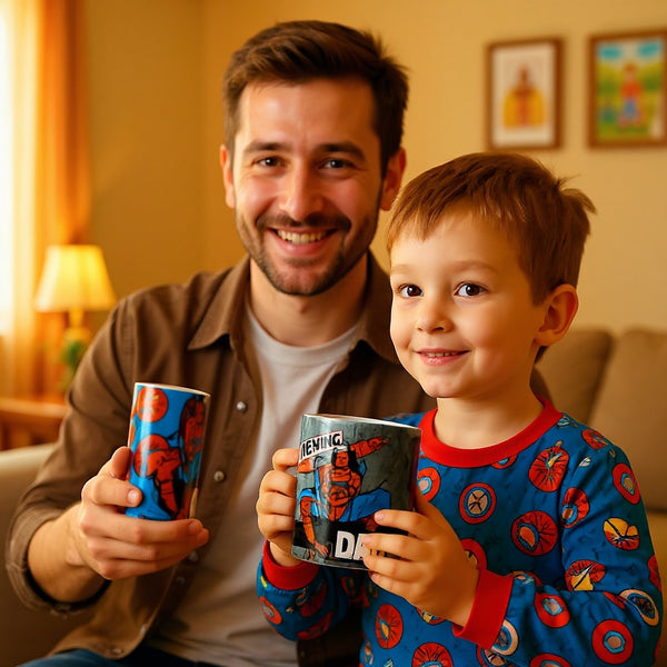 Spiderman Dad Blue Mug & Sock Set – Funny Father’s Day Gift for Dad