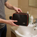 FILA Hanging Wash Bag Black – Water-Resistant Travel Toiletry Gym Organizer for Men & Women