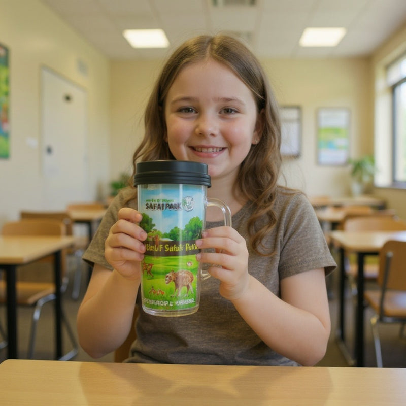 Insulated Plastic Travel Mug with Lid & Handle – Durable Spill & Leak-Proof Tumbler