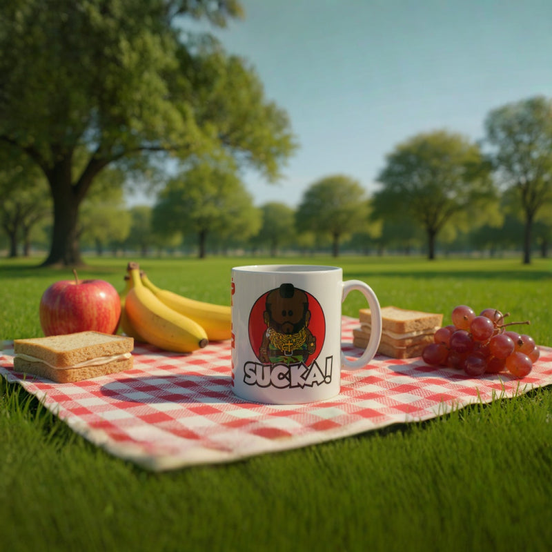 Funny Cartoon Sucka Mug | Retro Coffee Cup Mr Character