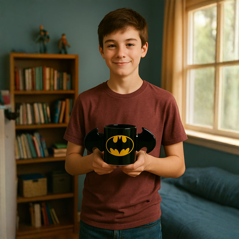 Batman 3D Coffee Mug with Batwing Handles –Superhero Ceramic Mug
