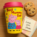 Peppa Pig Travel Mug “Best Mummy Ever” Reusable Coffee Cup with Lid | Gift for Mum