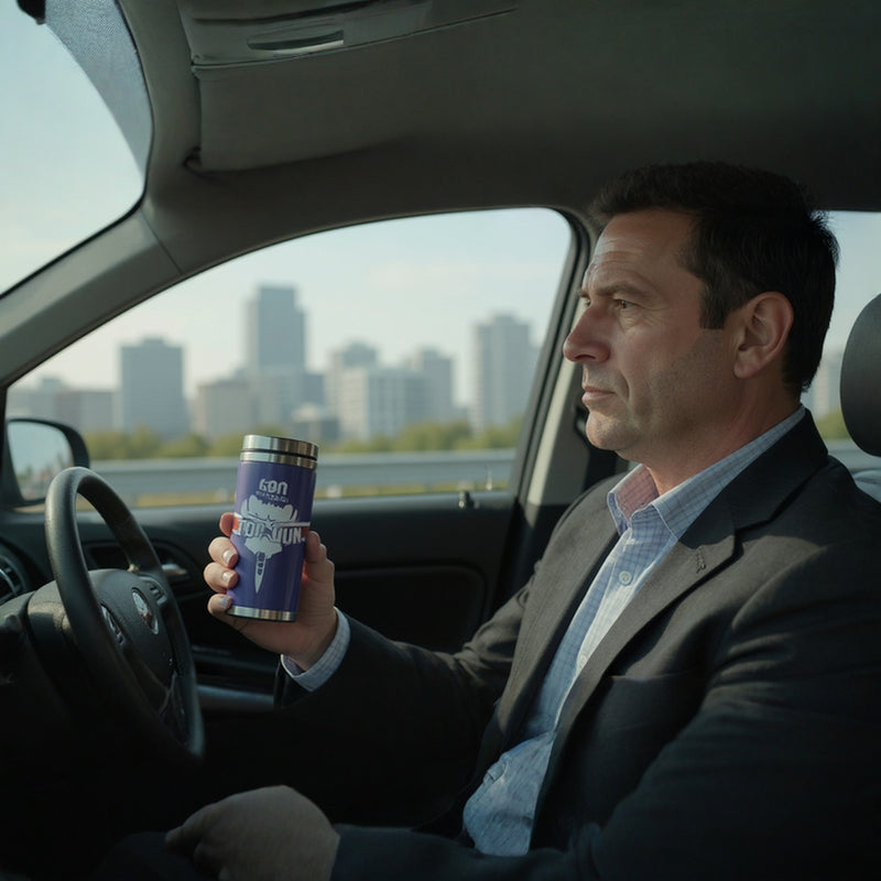 Top Gun Stainless Steel Tumbler– Fighter town USA Insulated Coffee Mug with Lid – Military Pilot Gift for Men of Aviation– Hot &amp; Cold Beverage Travel Cup